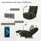 Recliner with Wireless Charging and USB Port