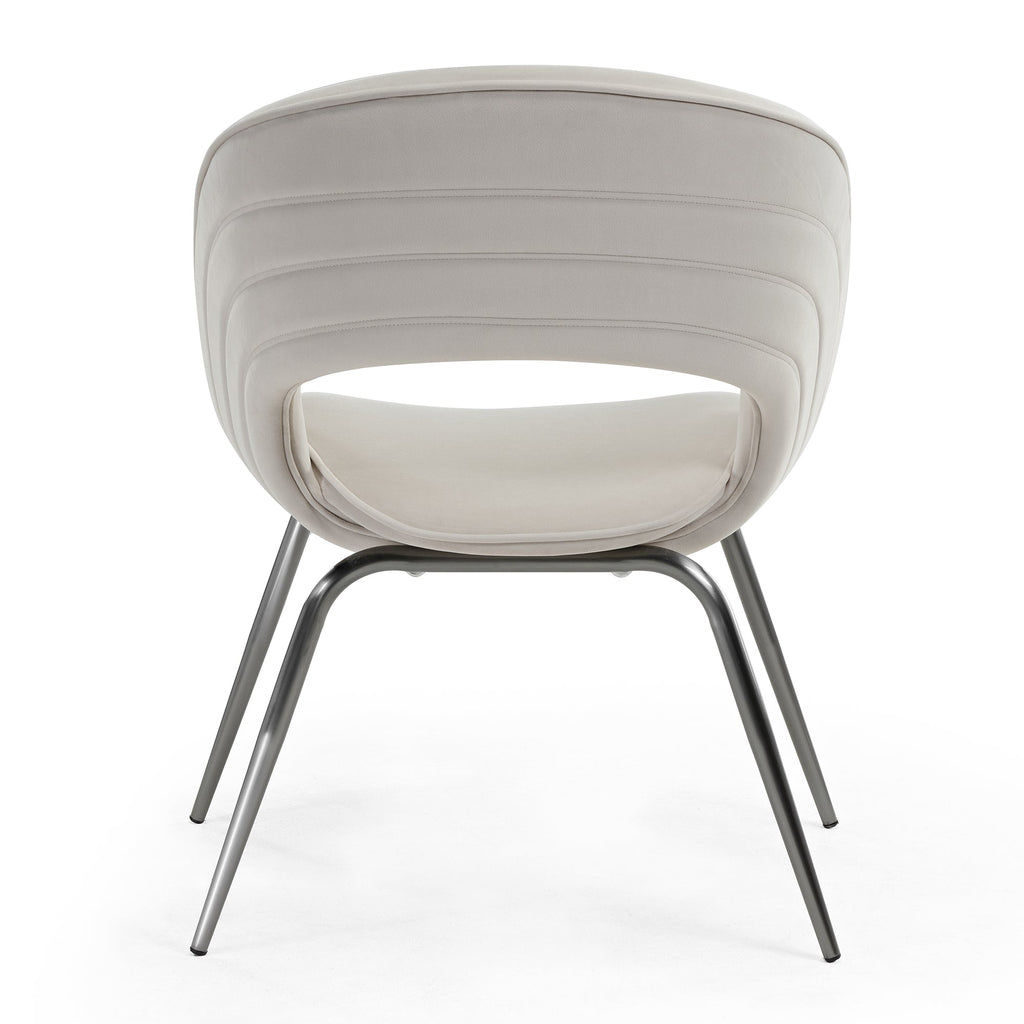 Velvet Dining Chair, Set of 1, Off-White
