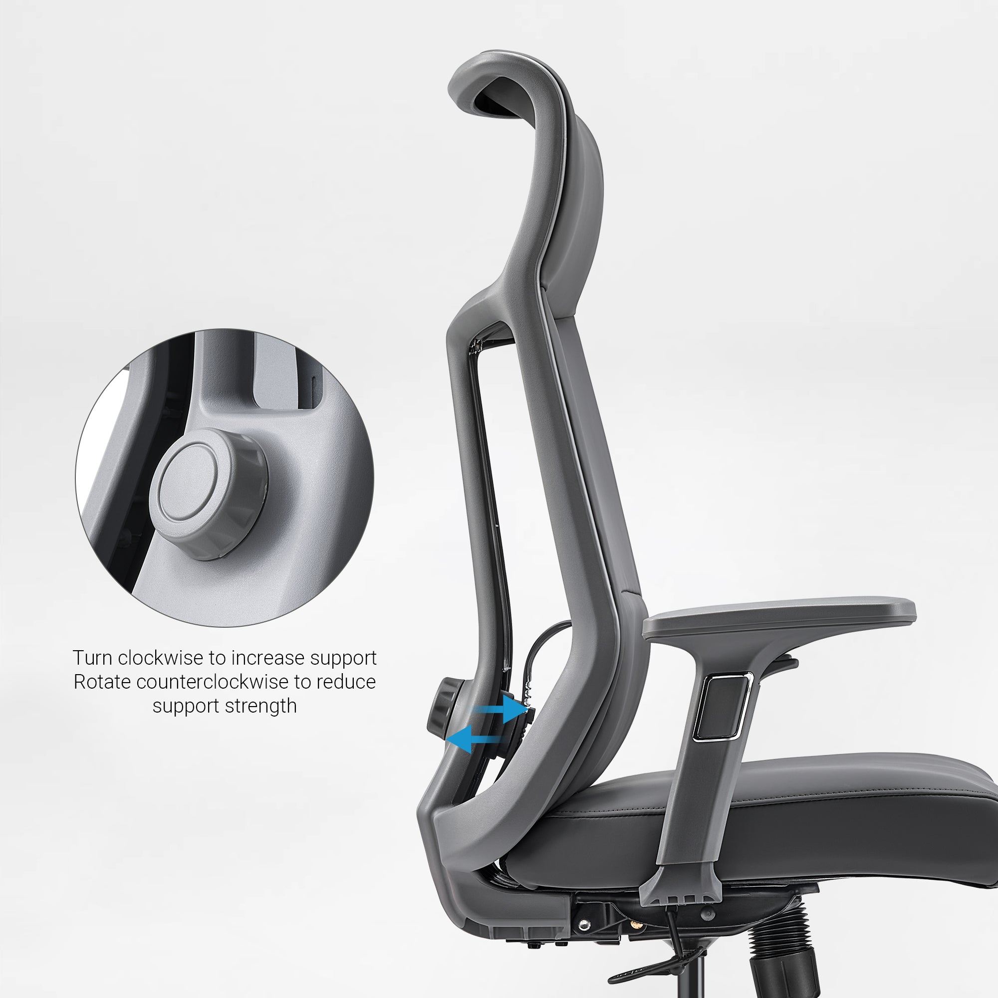 Microfiber Leather Office Chair - Dual-Layer Contoured Ergonomic