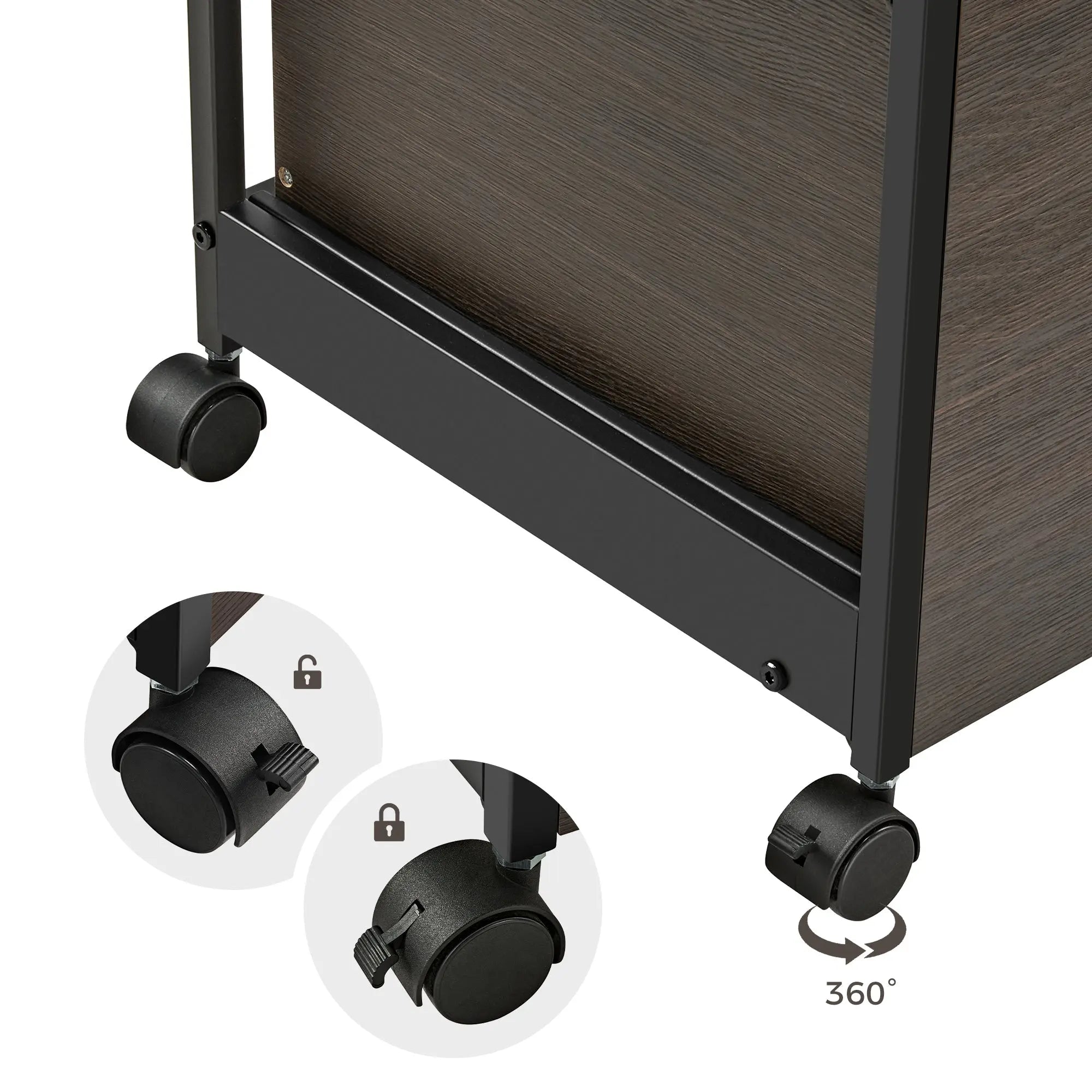 23'' Rolling File Cabinet with Drawer