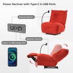 Recliner with Wireless Charging and USB Port