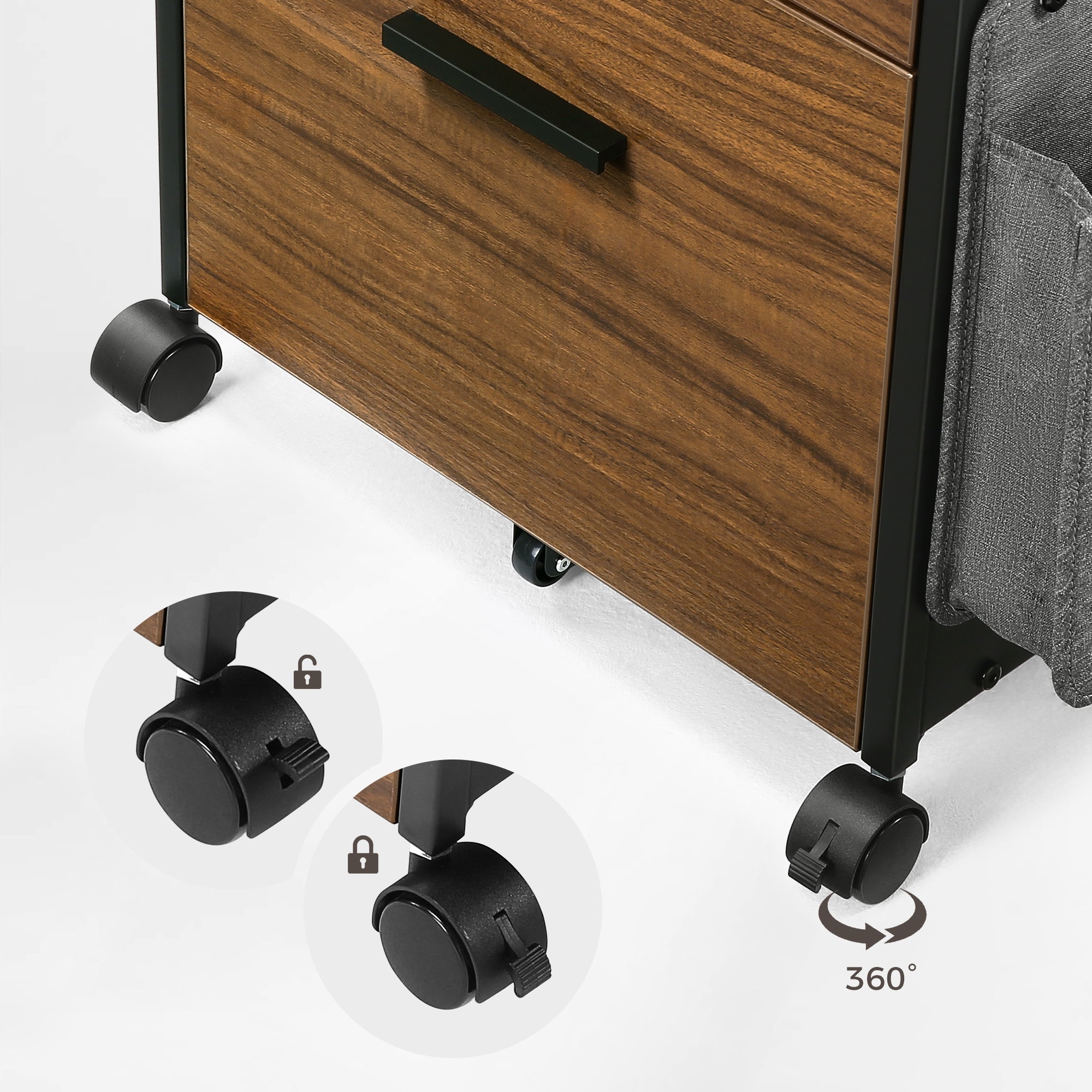 23'' Rolling File Cabinet with Drawer