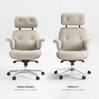 Genuine Leather Executive Office Chair - Classic Ergonomic Design