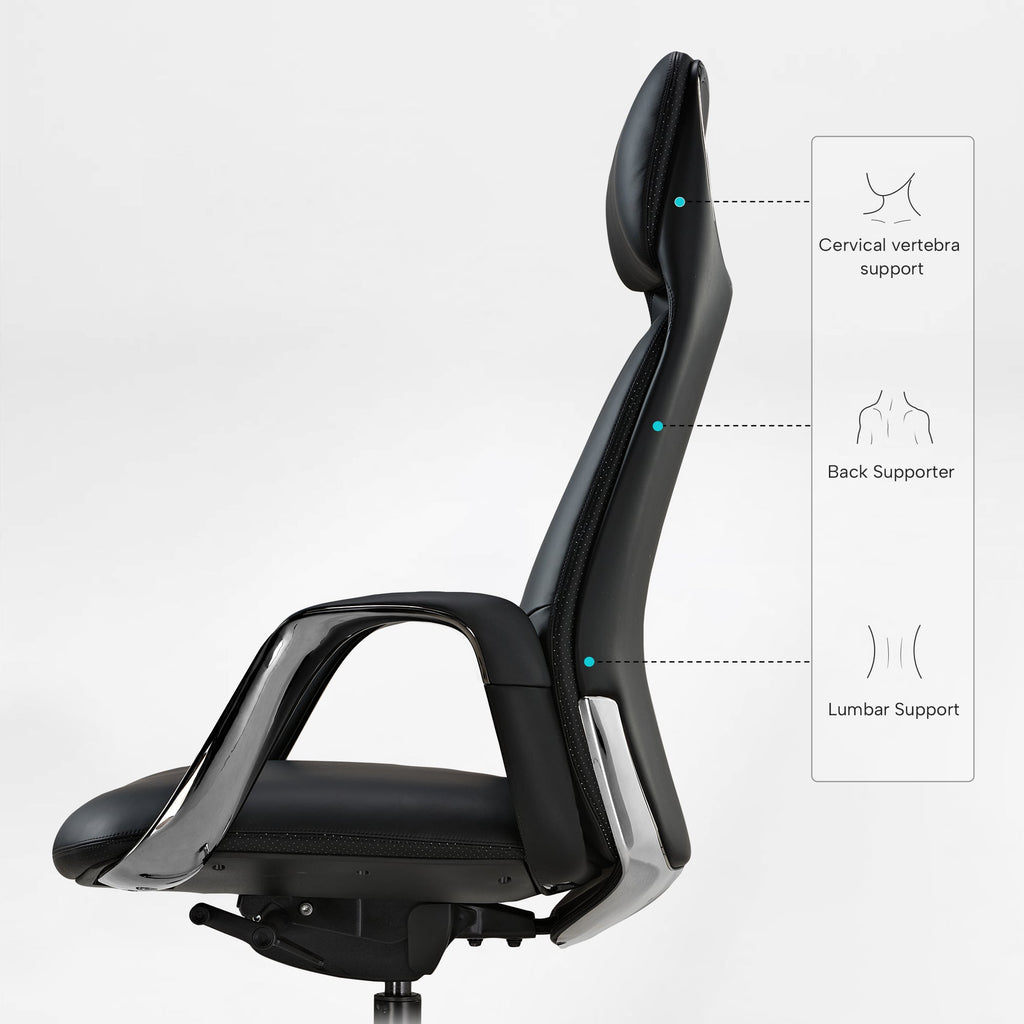 Napa Leather Executive Office Chair - Fully Adjustable