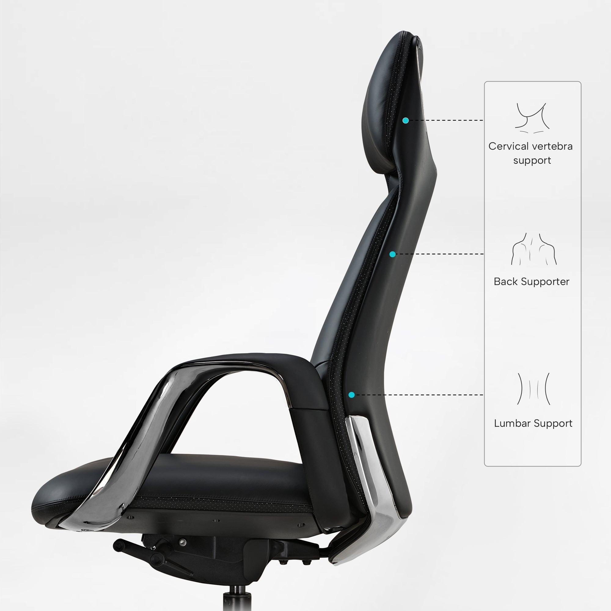 Napa Leather Executive Office Chair - Fully Adjustable