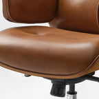 Genuine Leather Executive Office Chair - Classic Ergonomic Design