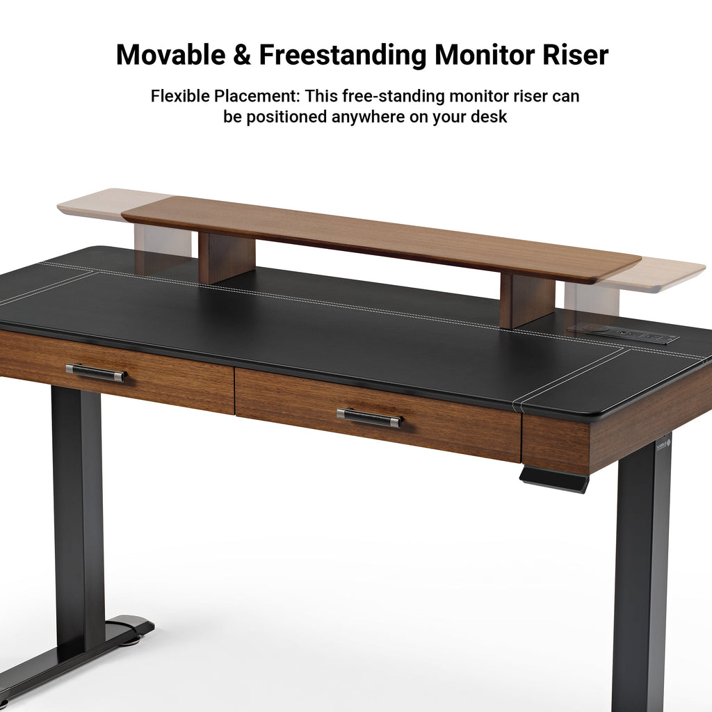 Faux Saddle Leather Adjustable Standing Desk (55x23)