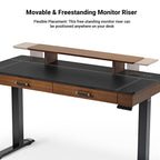 Faux Saddle Leather Adjustable Standing Desk (55x23)