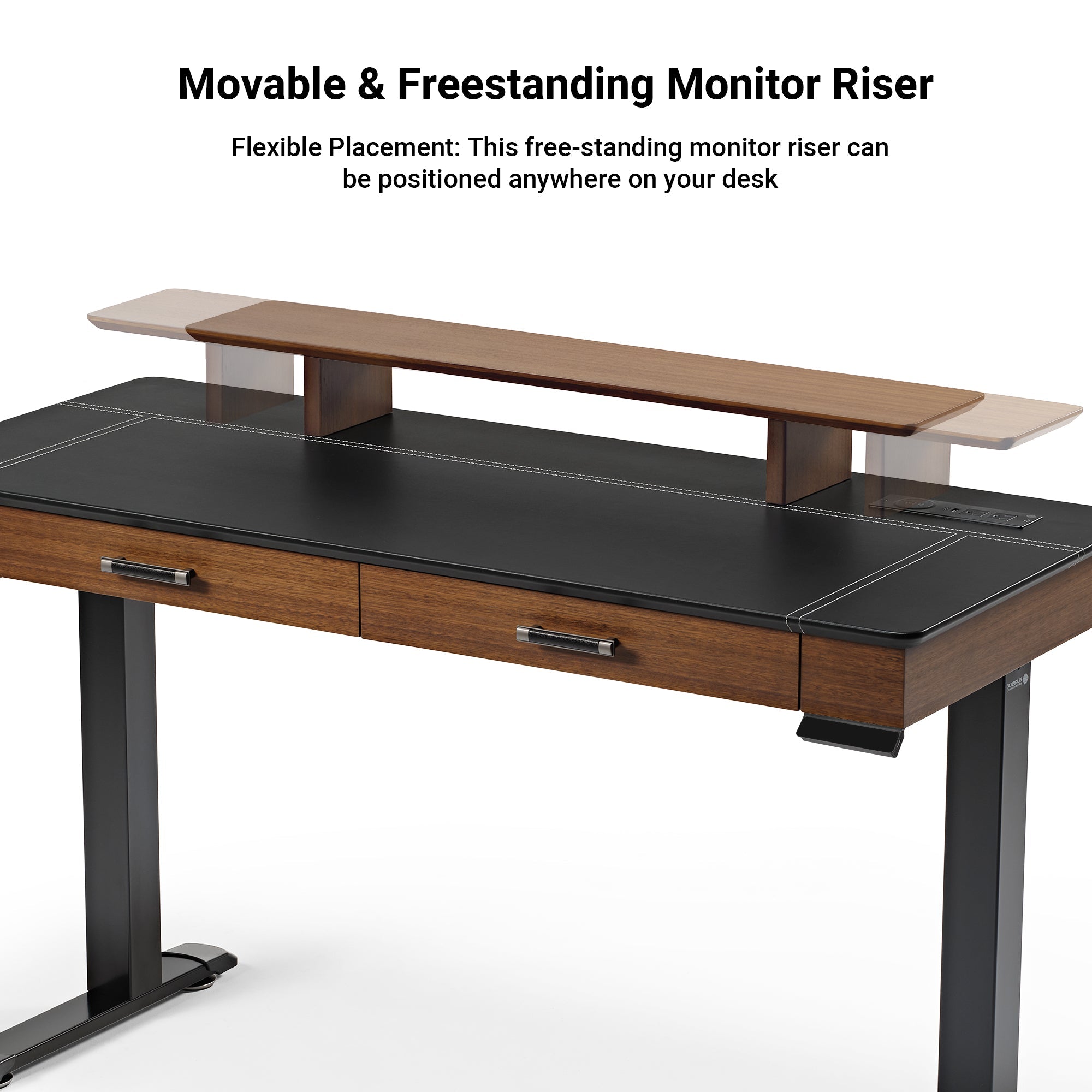 Faux Saddle Leather Adjustable Standing Desk (55x23)