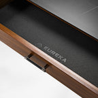63x23 L-Shaped Height Adjustable Executive Desk, Black and Gold Sintered Stone