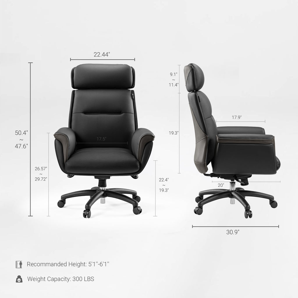 Microfiber Leather Executive Office Chair with Adjustable Headrest