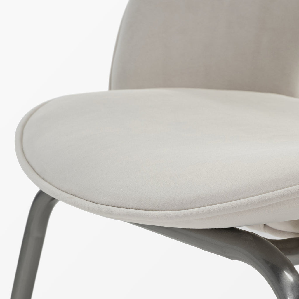 Velvet Dining Chair, Set of 1, Off-White