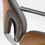 Genuine Leather Executive Office Chair - Butterfly Design High Back