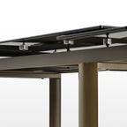 Round Marble-Top Dining Table, White and Gold