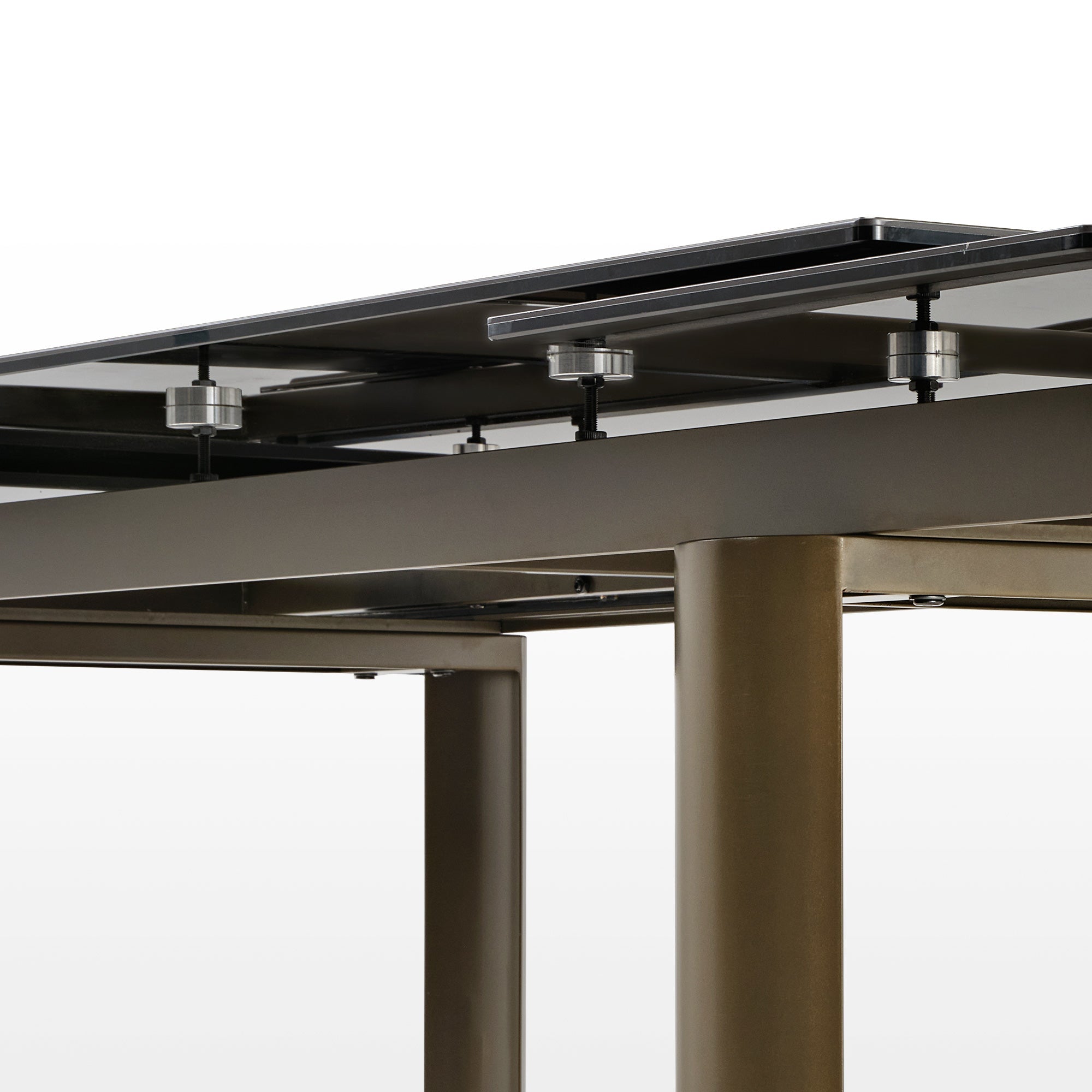 Round Marble-Top Dining Table, White and Gold