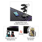 47'' Gaming Desk with Monitor Stand and Cup Holder, Black