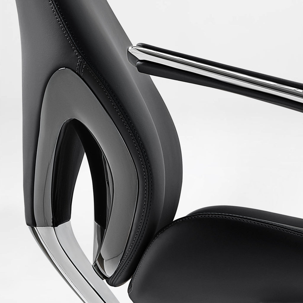 Genuine Leather Executive Office Chair - Butterfly Design High Back