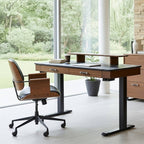 Faux Saddle Leather Adjustable Standing Desk (55x23)