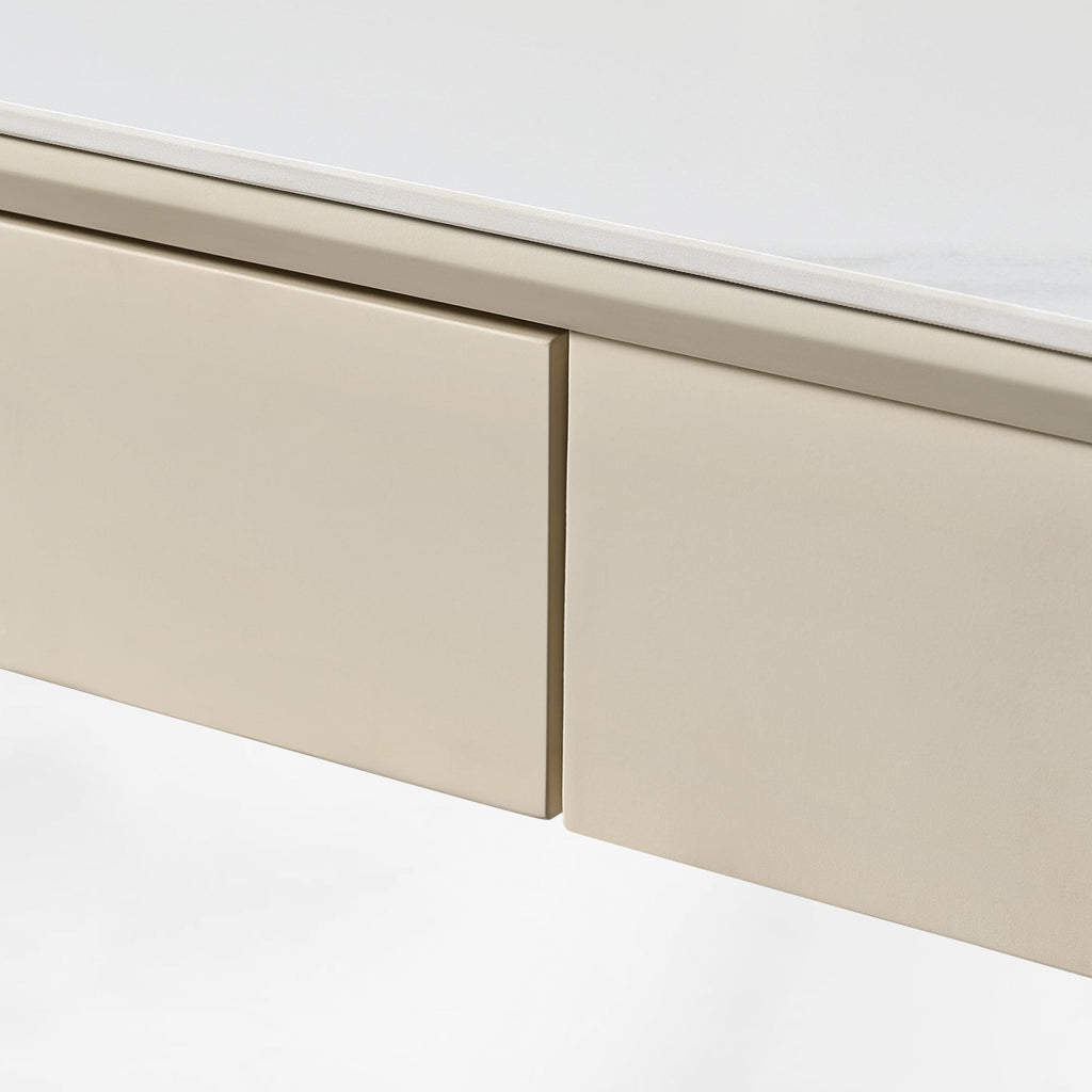 63x29 Executive Height Adjustable Standing Desk with Walnut Desktop and Drawers