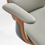Faux Leather Executive Office Chair - Segmented Back Natural Curve