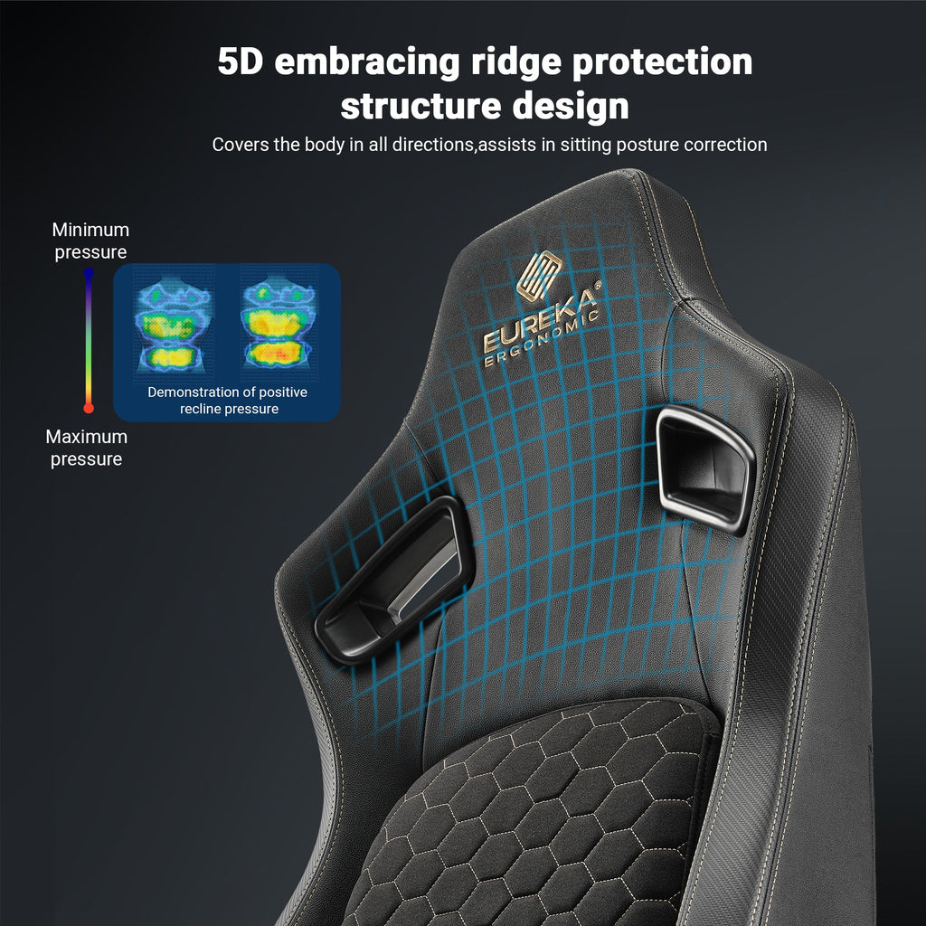 Ergonomic Gaming Chair with Footrest, Black and Yellow