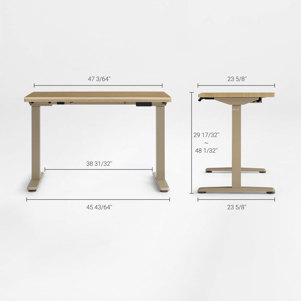 Electric Standing Desk with Wireless Charging and USB Hub, White