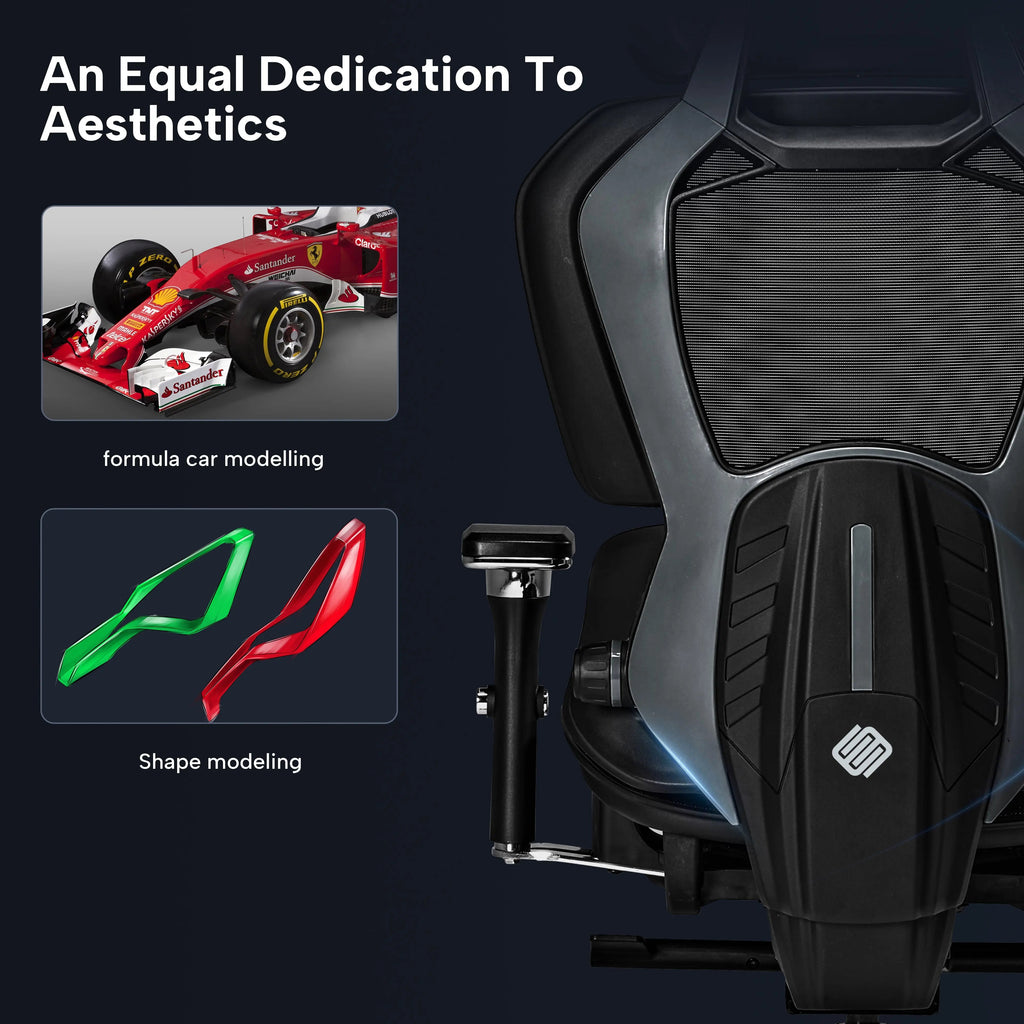 Racing-Style Gaming Chair with Headrest and Lumbar Pillow, Black and Red