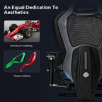 Racing-Style Gaming Chair with Headrest and Lumbar Pillow, Black and Red