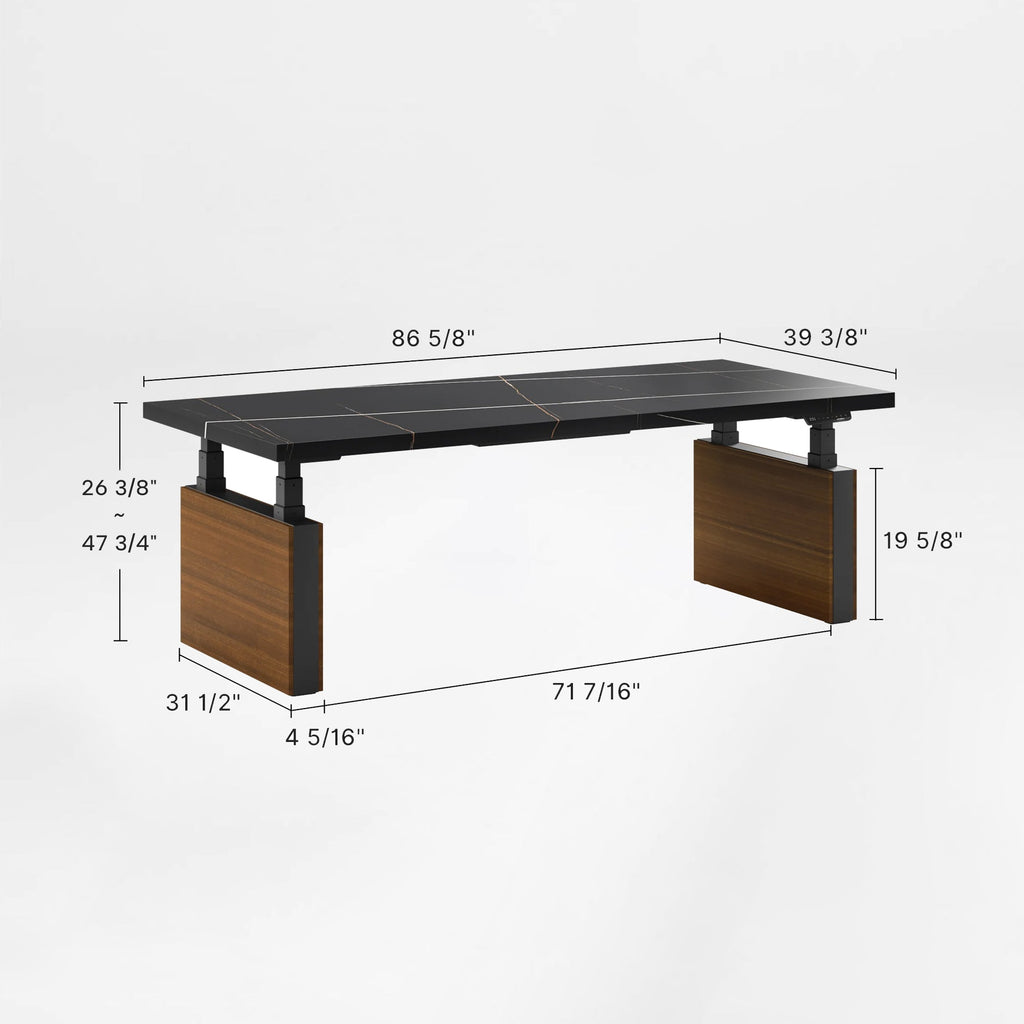 Electric Height-Adjustable Standing Desk, Premium, White