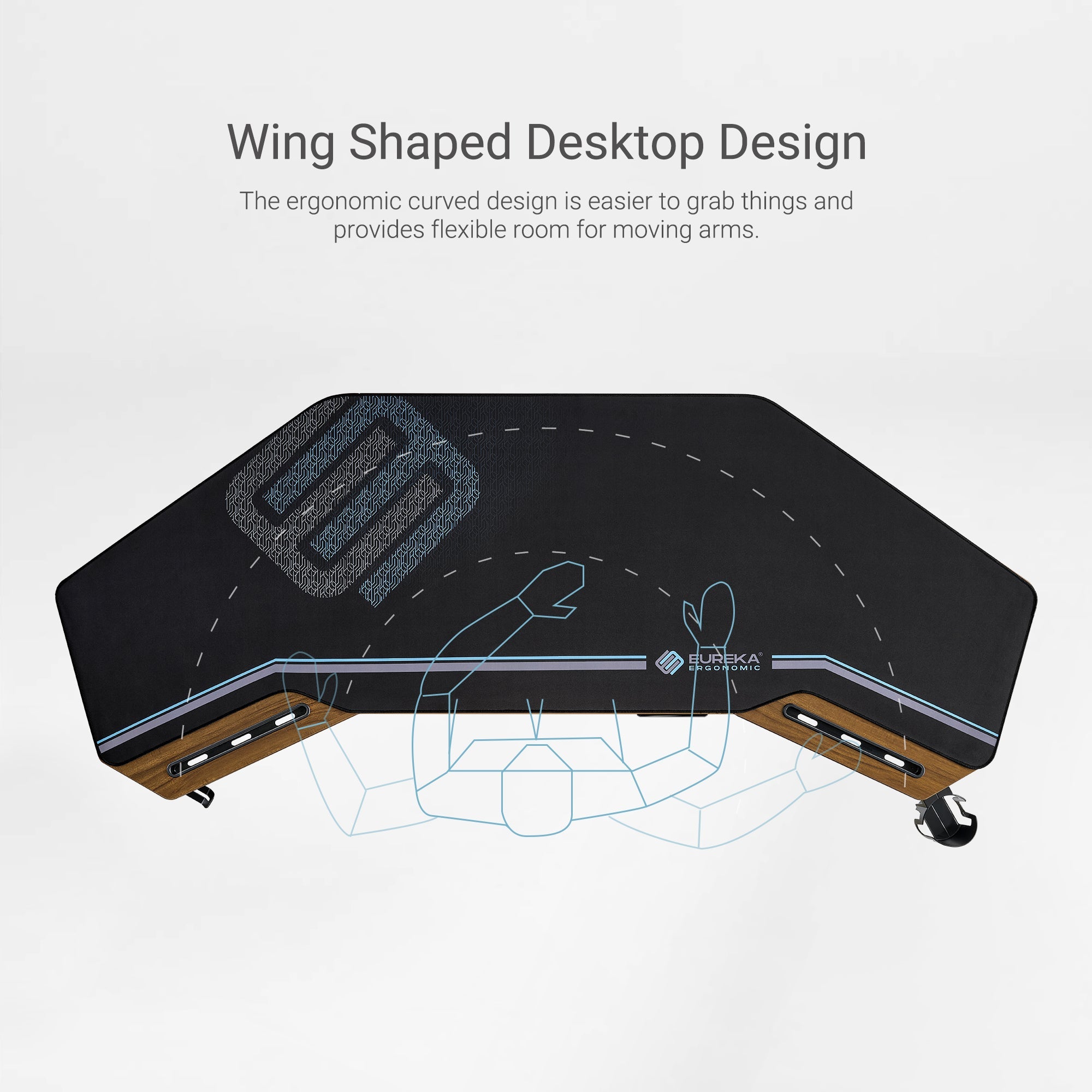 Wing-Shaped Studio Desk (73x23)