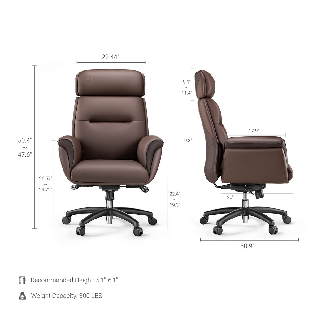 Microfiber Leather Executive Office Chair with Adjustable Headrest