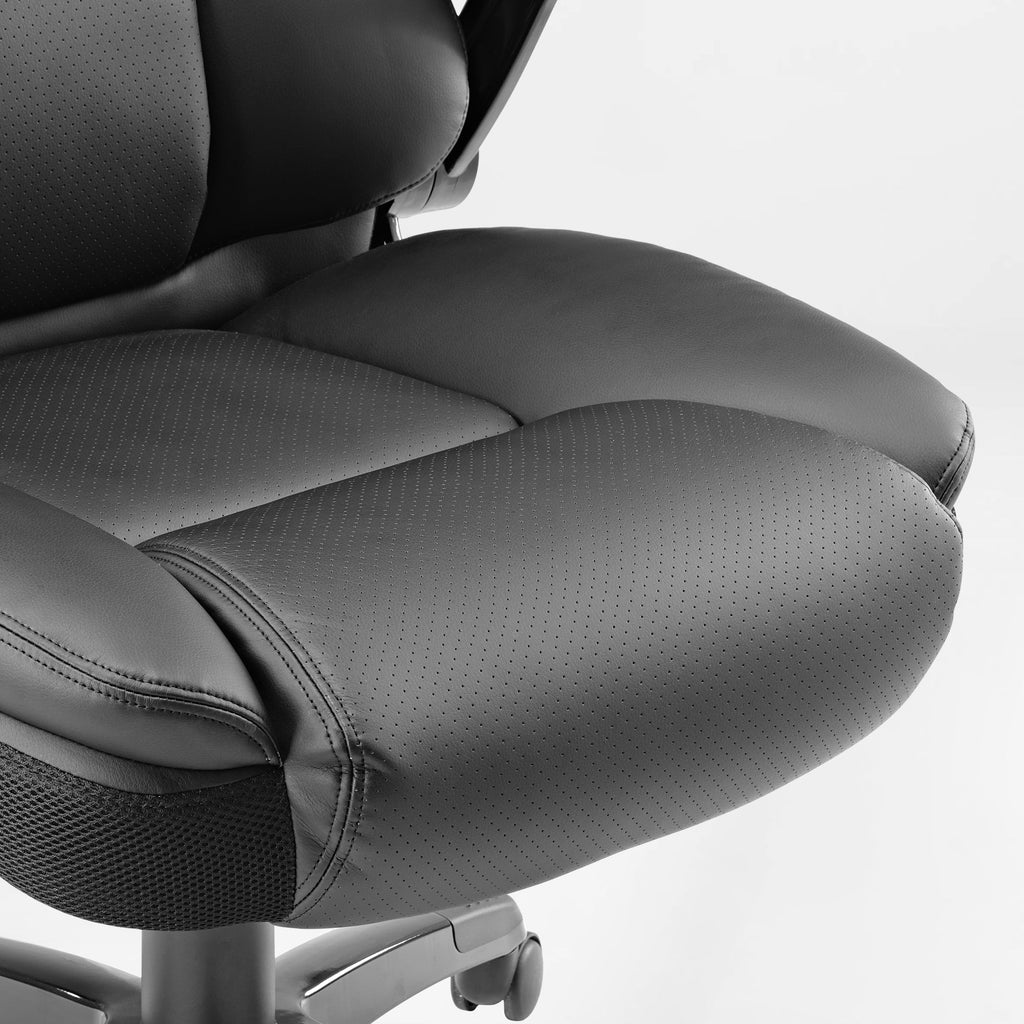 Faux Leather Home Office Chair - Ergonomic Cream