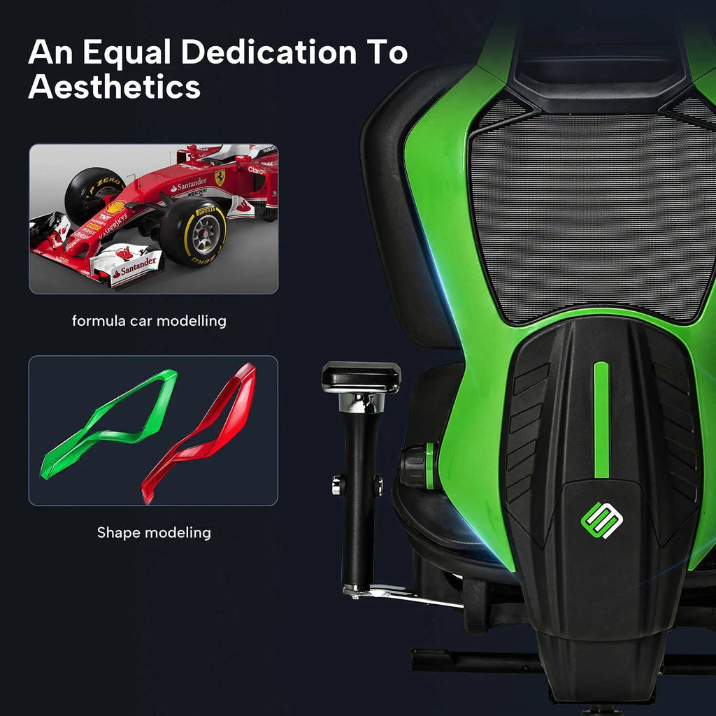 Racing-Style Gaming Chair with Headrest and Lumbar Pillow, Black and Red