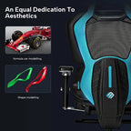 Racing-Style Gaming Chair with Headrest and Lumbar Pillow, Black and Red