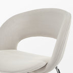 Velvet Dining Chair, Set of 1, Off-White