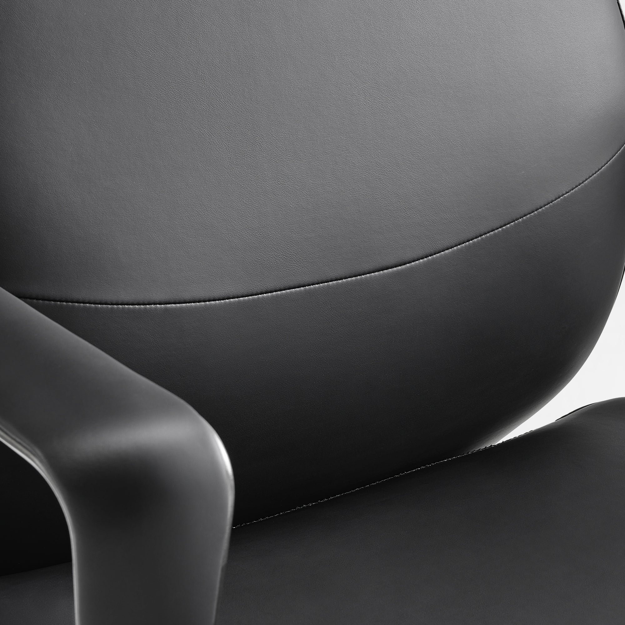 Solid Wood Arm Task Office Chair - Retro PU Leather