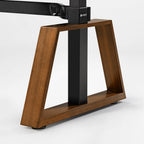 63x23 L-Shaped Height Adjustable Executive Desk, Handcrafted Walnut