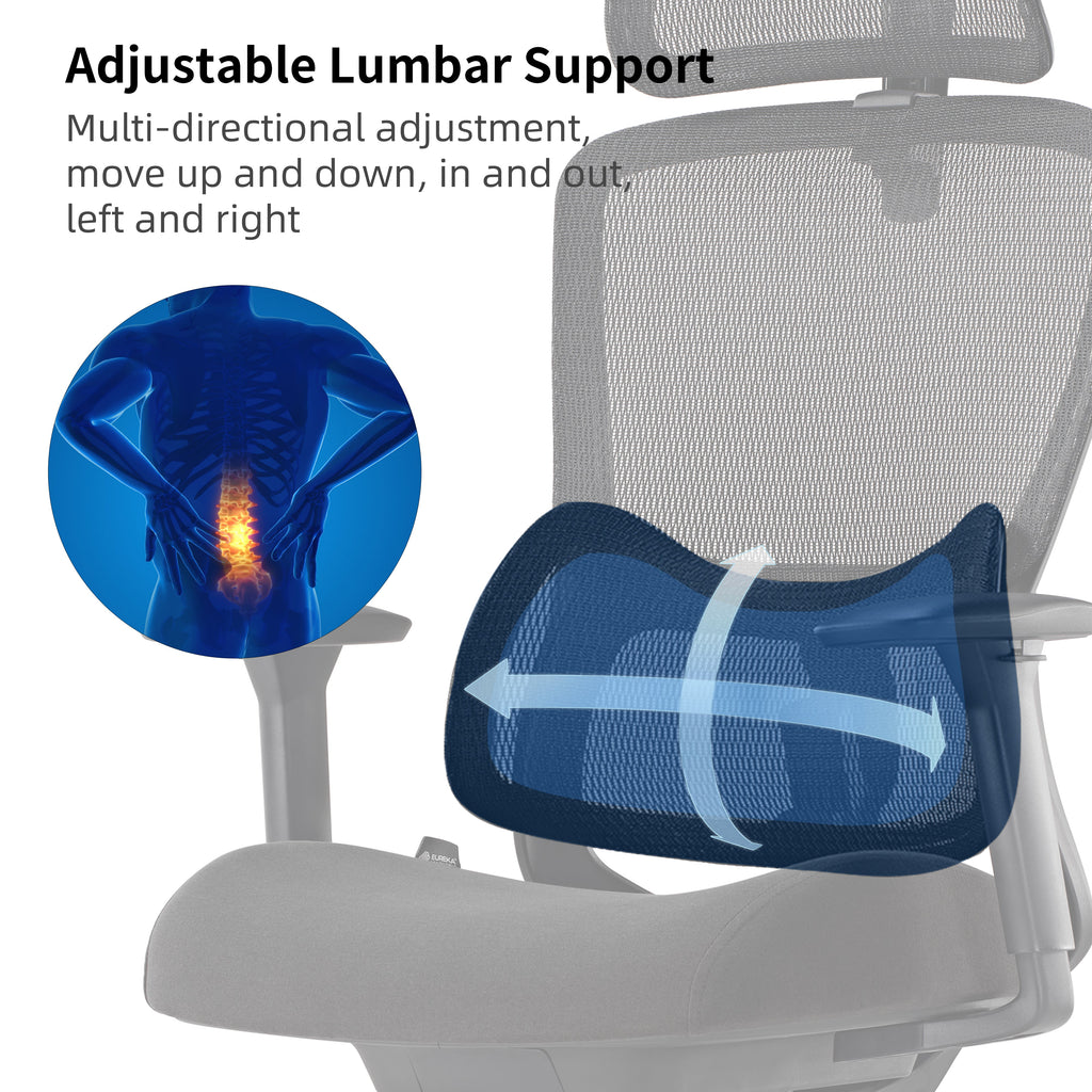 Ergonomic Office Chair - 3D Adaptive Lumbar Support Adjustable