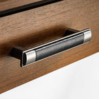 63x29 Executive Height Adjustable Standing Desk with Walnut Desktop and Drawers