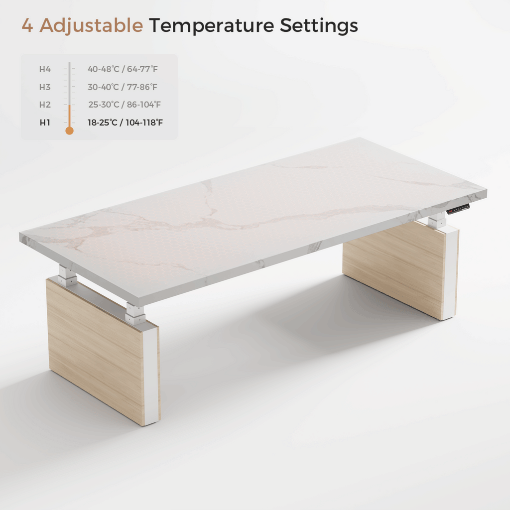 Electric Height-Adjustable Standing Desk, Premium, White