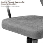 Retro PU Leather Task Office Chair - Solid Wood Arms