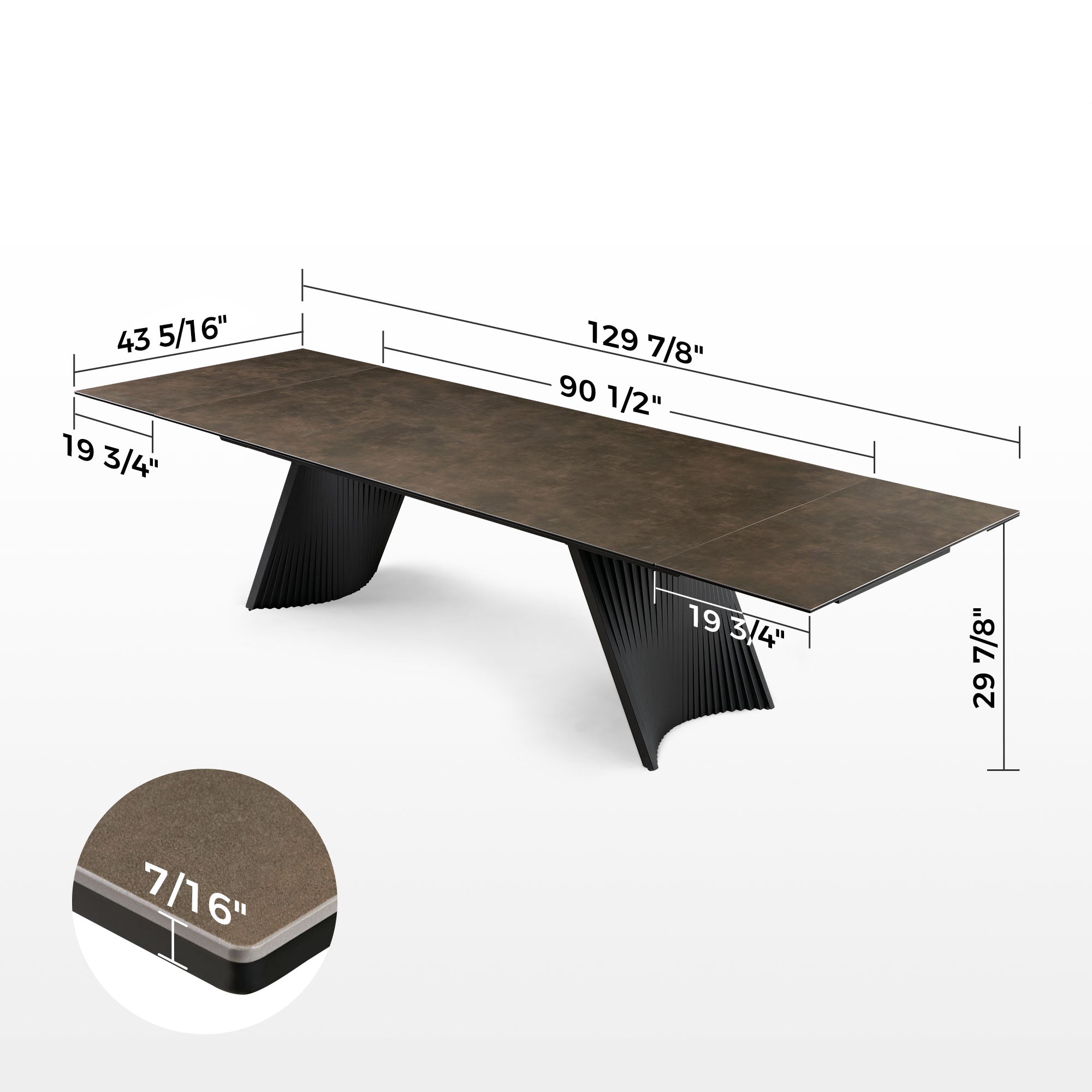Extendable Rectangular Dining Table, White