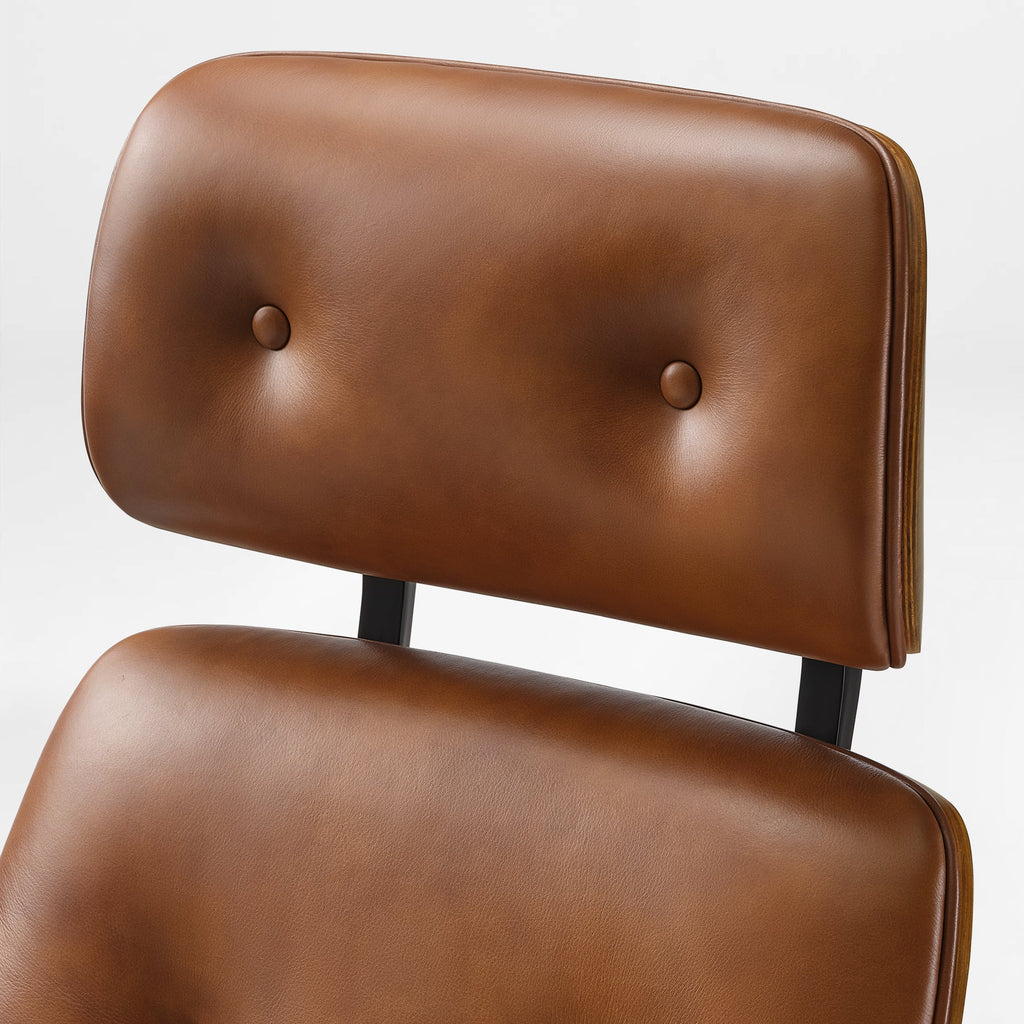 Genuine Leather Executive Office Chair - Classic Ergonomic Design