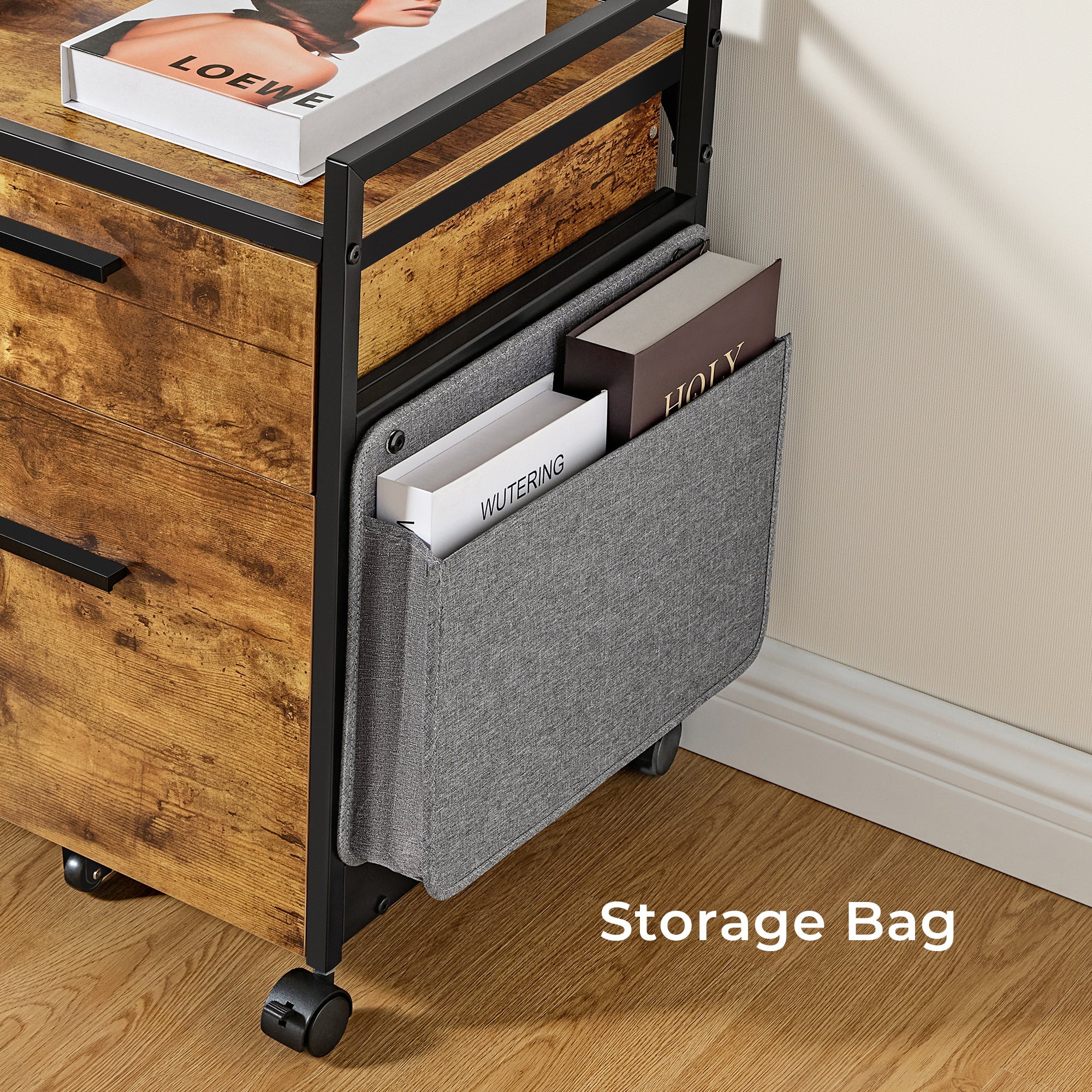 23'' Rolling File Cabinet with Drawer