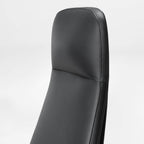 Solid Wood Arm Task Office Chair - Retro PU Leather