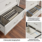 29'' File Storage Cabinet, Dual-Tone Wave Design, White