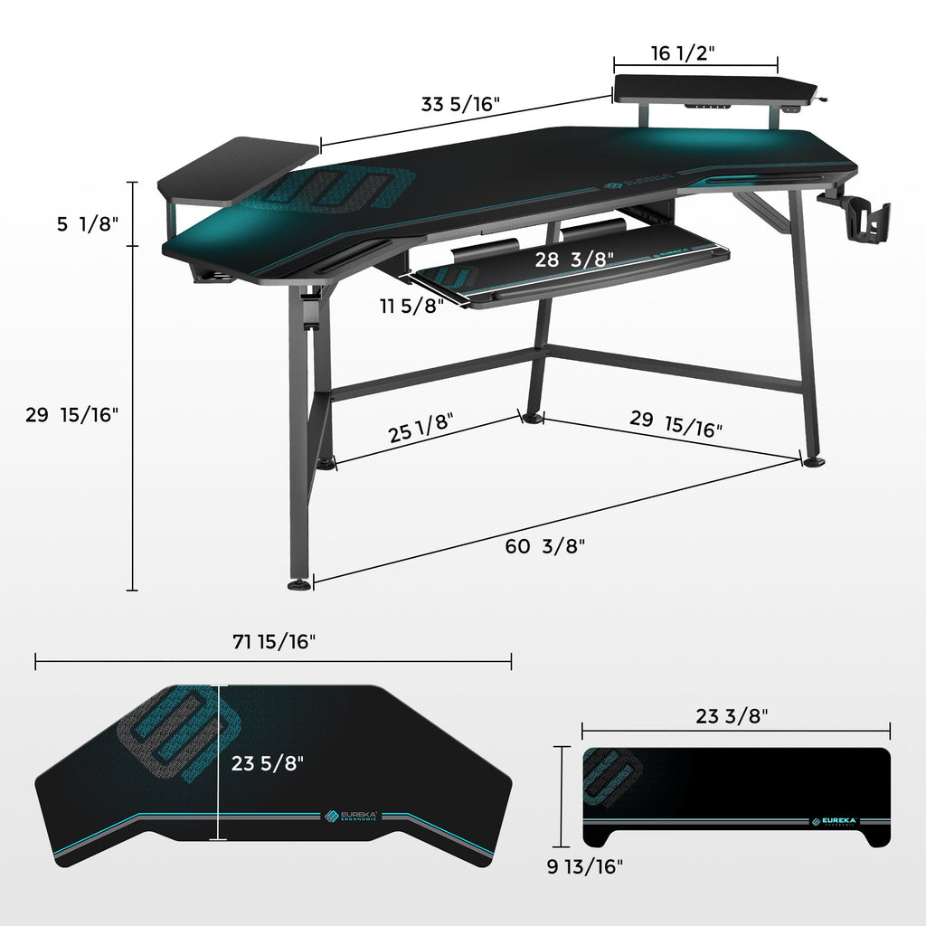 Wing-Shaped Studio Desk (73x23)