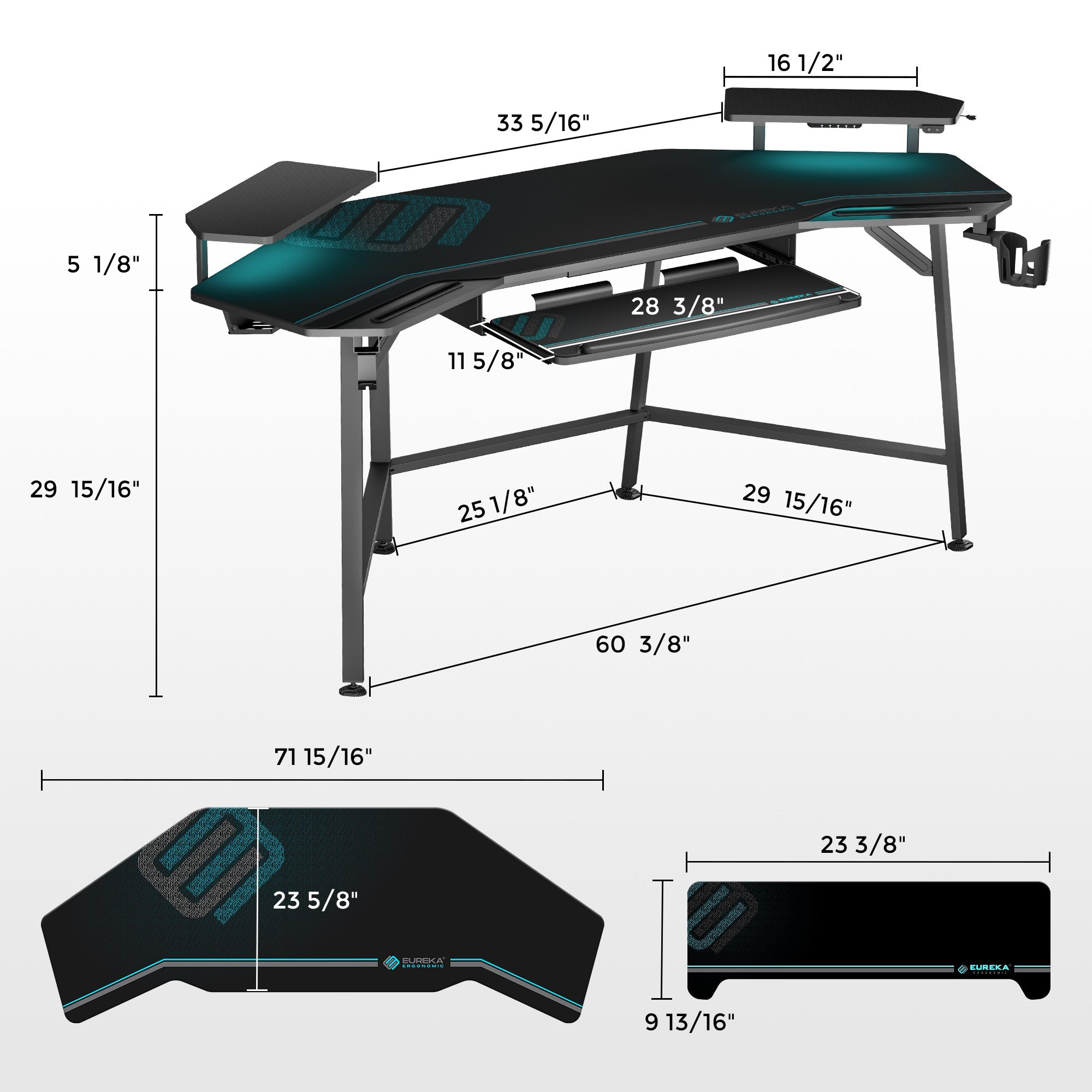 Wing-Shaped Studio Desk (73x23)
