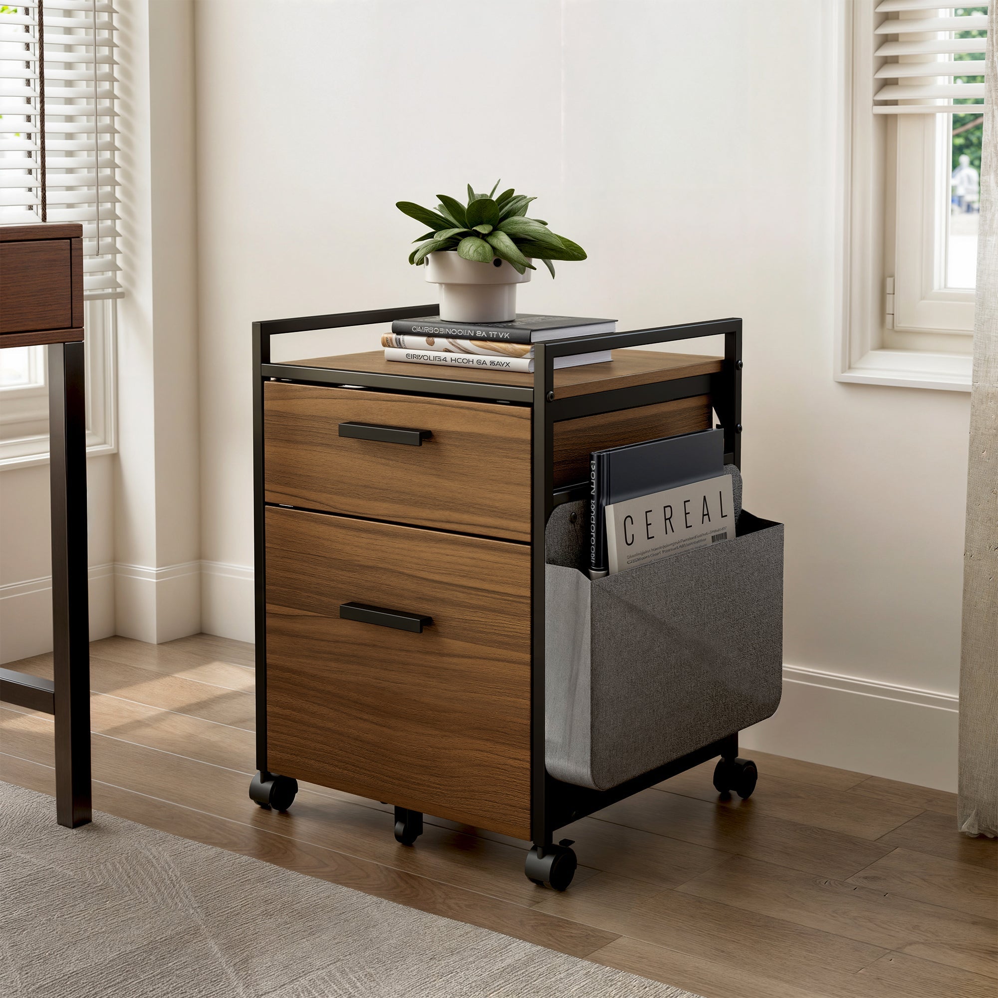 23'' Rolling File Cabinet with Drawer