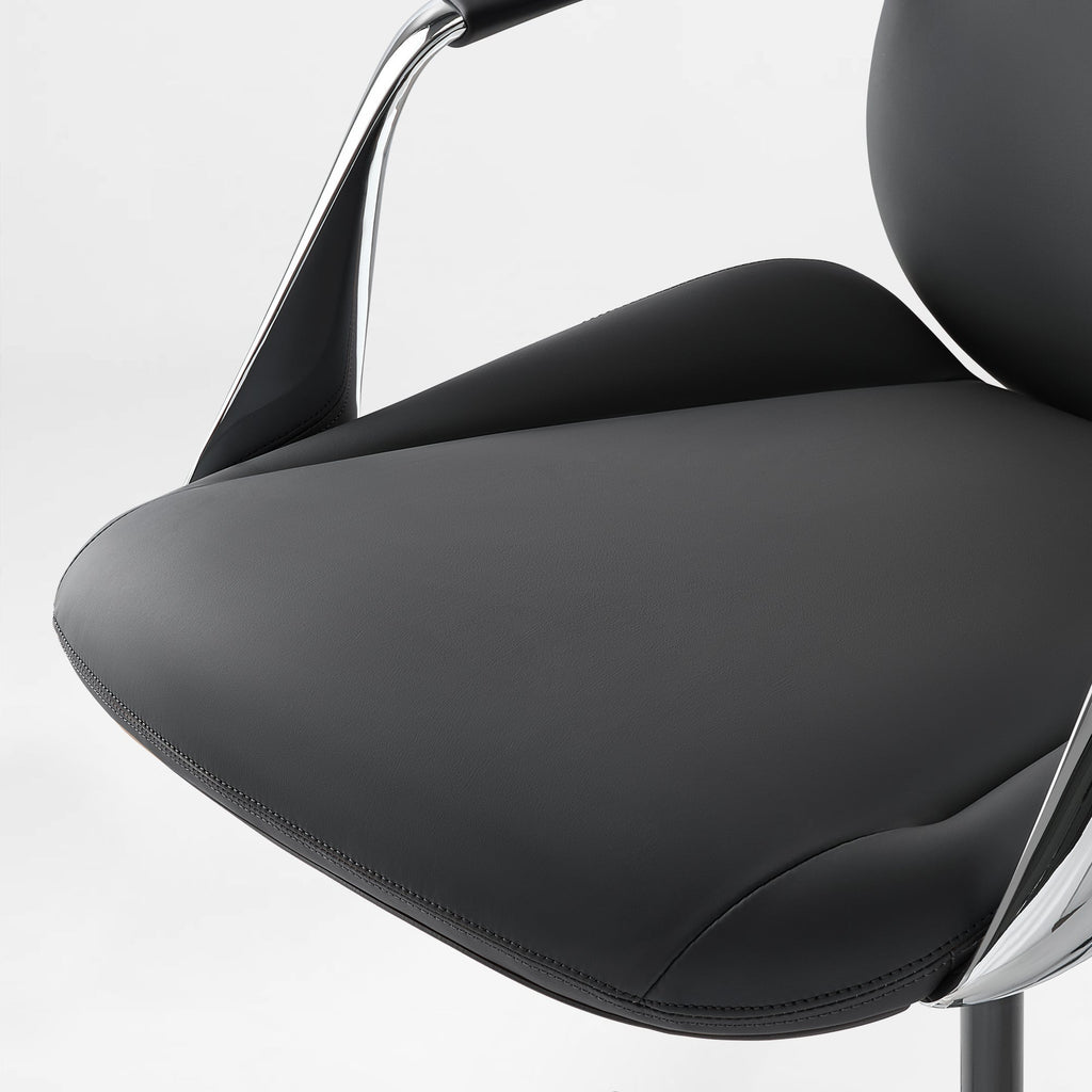 Genuine Leather Executive Office Chair - Butterfly Design High Back